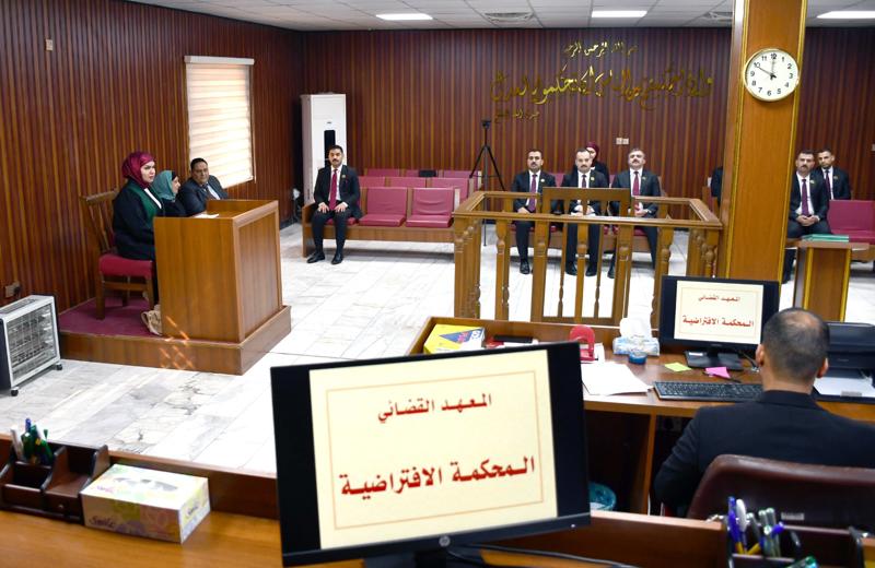 <p>المحاكمات الافتراضية لطلبة المعهد القضائي في المحاكم الاستئنافية</p>